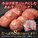 【ふるさと納税】熊本県産 あか牛ハンバーグ 960g (120g×8個) 食品 グルメ 惣菜 ハンバーグ あか牛 牛肉 熊本 おかず 2