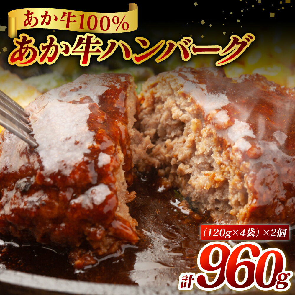 熊本県産 あか牛ハンバーグ 960g (120g×8個) 食品 グルメ 惣菜 ハンバーグ あか牛 牛肉 熊本 おかず