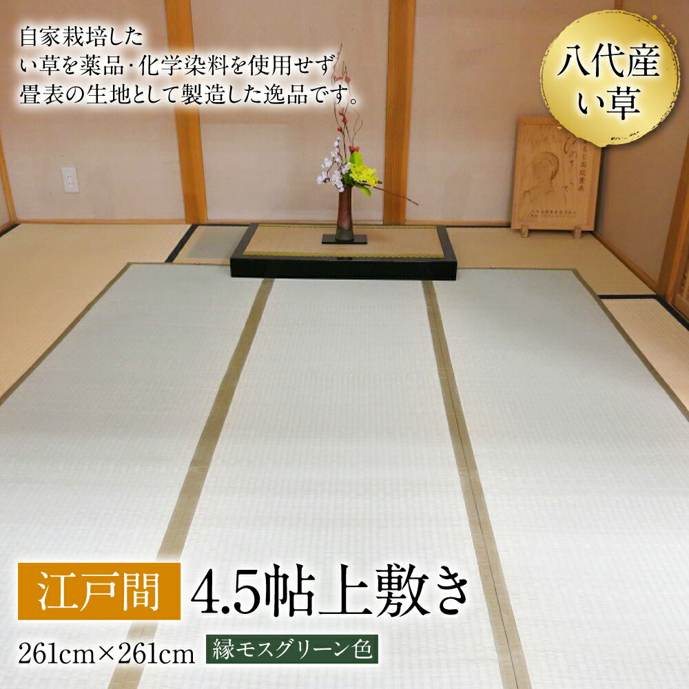 八代産 い草 江戸間 4.5貼 上敷き 261cm×261cm イグサ 寝ござ ゴザ 工芸 上敷き 国産 九州 送料無料