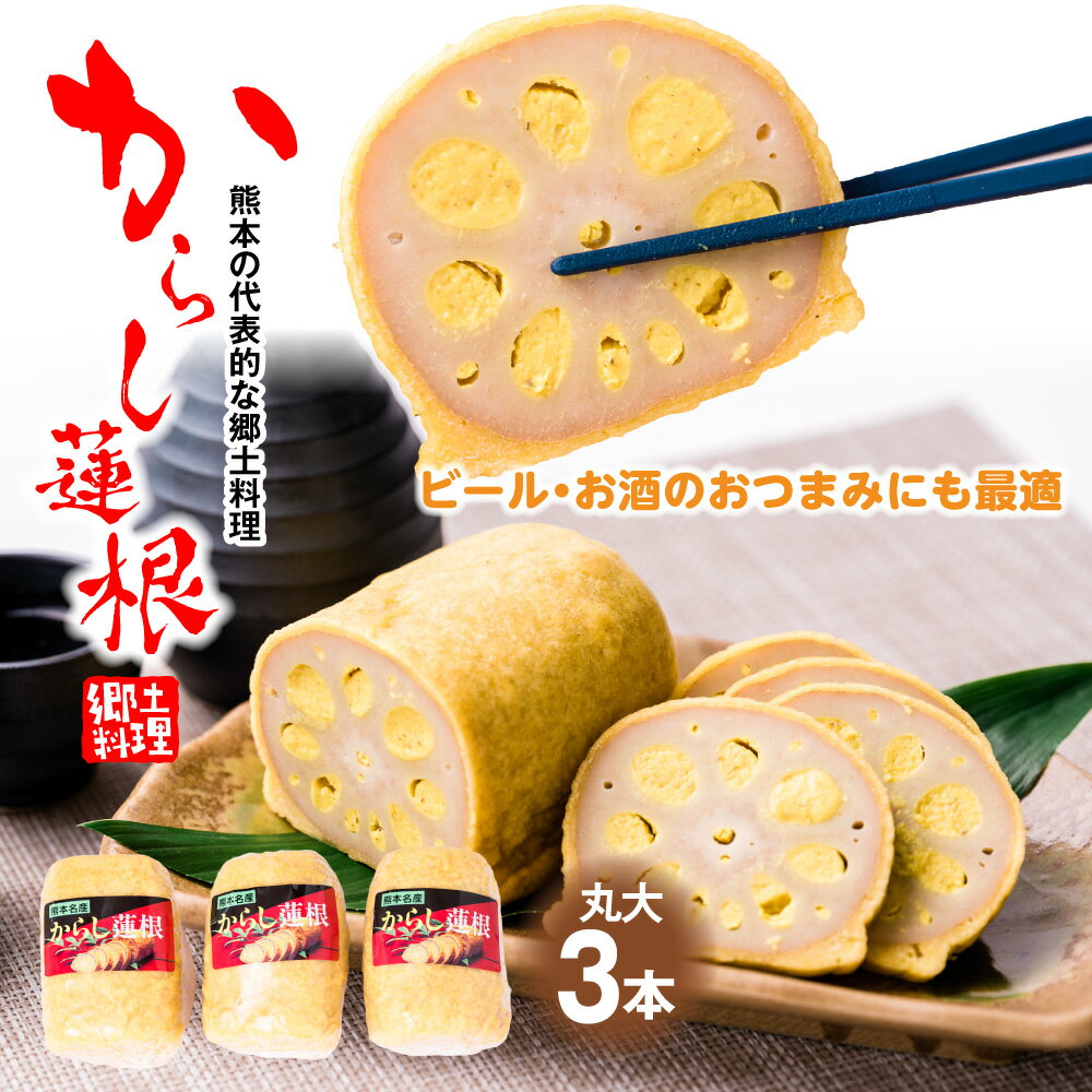 27位! 口コミ数「0件」評価「0」からし蓮根 丸大 3本入り 合計750g 250g×3本 おつまみ 惣菜 九州 冷蔵 熊本名物 辛子 れんこん 蓮根 レンコン 熊本県 八代･･･ 