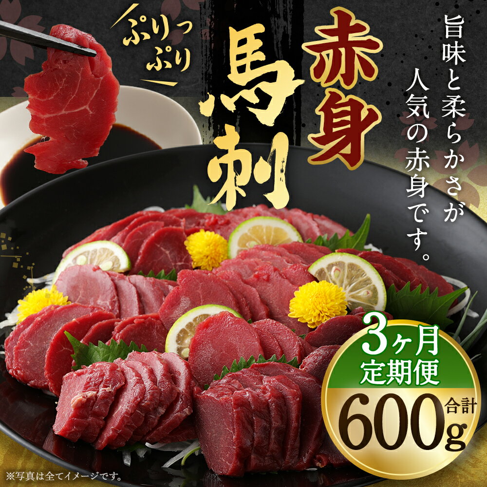 【ふるさと納税】【3ヶ月定期便】赤身馬刺しブロック 合計約600g 約100g×2パック×3回お届け 3ヶ月 定期便 馬刺し 赤身 お肉 馬肉 ブロック 真空パック 小分け 五右衛門フーズ 冷凍 送料無料