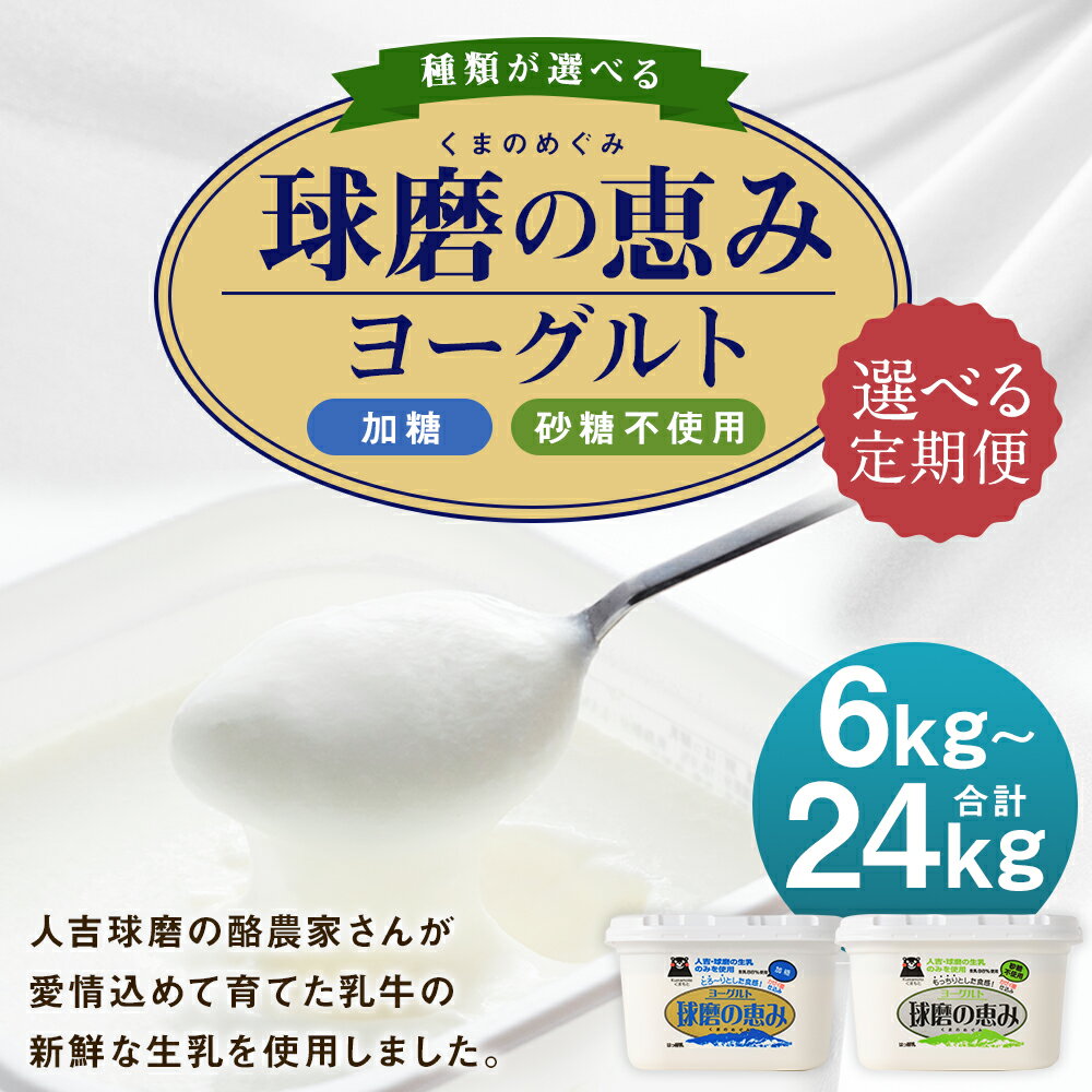 【ふるさと納税】【選べる定期便】球磨の恵み ヨーグルト 加糖/砂糖不使用 2kg/3kg/4kg 3ヶ月/6ヶ月 選べる種類 選べる内容量 定期便 無糖 人吉球磨産 乳製品 送料無料