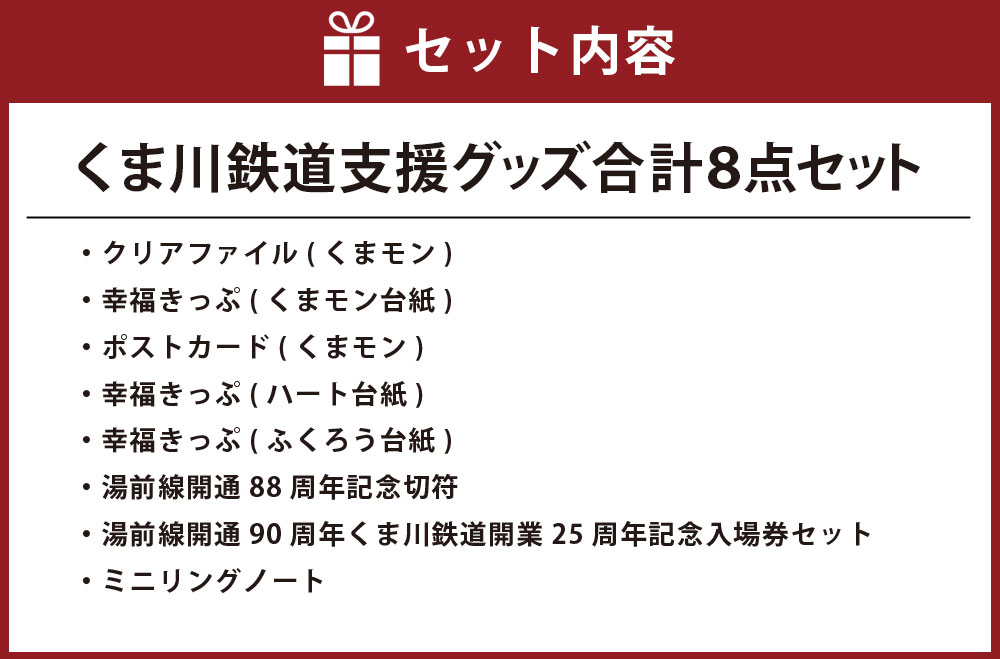 【ふるさと納税】くま川鉄道支援グッズ8点セット（A） くまモングッズ 記念切符 入場券セット ミニリングノート チケット 熊本県 人吉市 くま川鉄道 寄付 送料無料その2