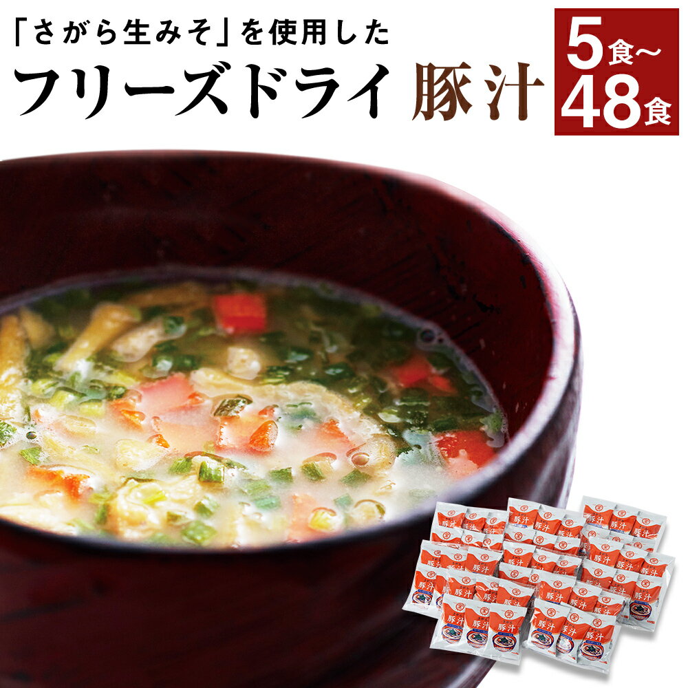 【ふるさと納税】フリーズドライ豚汁 6食/48食 選べる内容量 インスタント とんじる フリーズドライ さがら生みそ 簡単調理 国産 送料無料