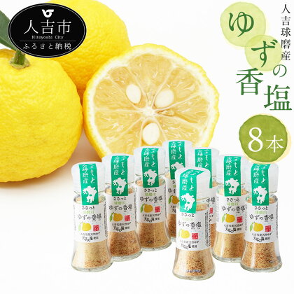 人吉球磨産のゆず塩 球磨川ゆずの香塩(25g)×8本 ゆず 塩 調味料 風味 九州 熊本 送料無料