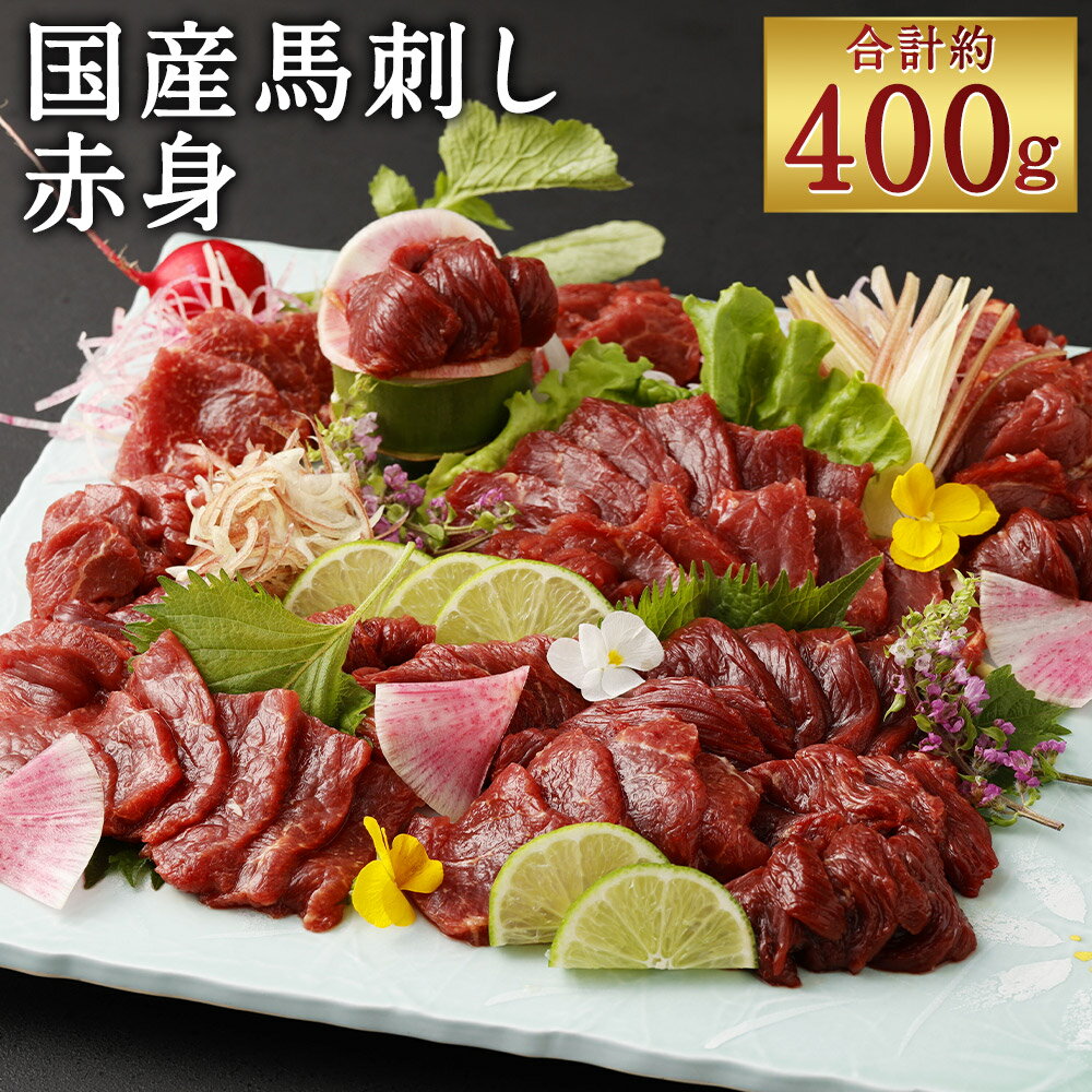 国産 馬刺し 赤身 約400g タレ付き 赤身 ブロック 馬刺し 馬肉 刺身 小分け おつまみ 冷凍 送料無料