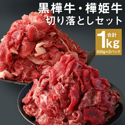 熊本県産 黒毛和牛 黒樺牛・樺姫牛 切り落としセット 合計1kg 500g×各1パック 食べ比べ 2種類 セット お肉 牛肉 和牛 はなひめうし くろはなぎゅう スライス 九州産 国産 冷凍 送料無料