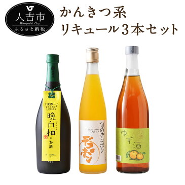 【ふるさと納税】かんきつ系リキュール 3本セット 500ml 720ml 各1本 飲み比べ リキュール 酒 柑橘系 果実酒 球磨焼酎 送料無料