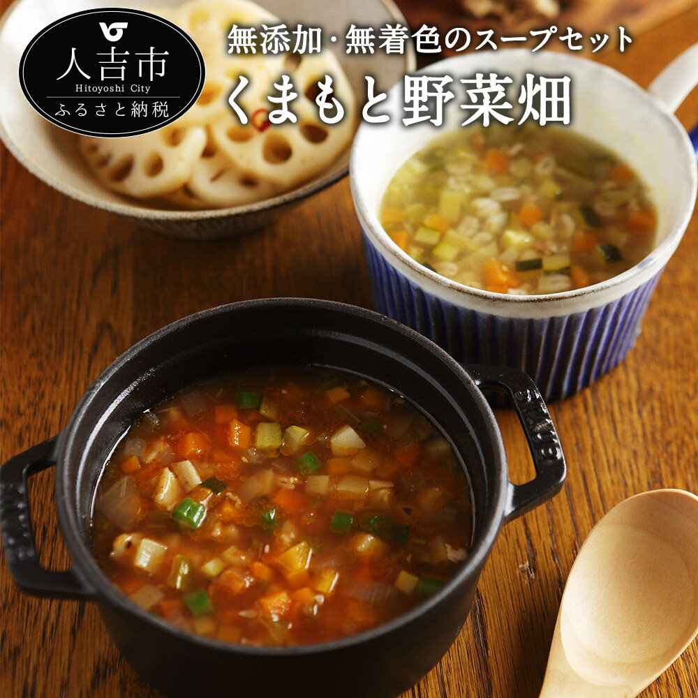 【ふるさと納税】くまもと野菜畑 スープ 10食セット スープ ミネストローネ 押し麦入りスープ 各5袋 計10袋 熊本県産 野菜 スープ 無添加 無着色 送料無...