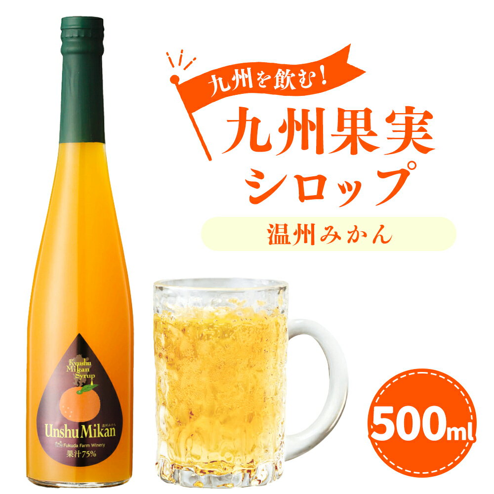 15位! 口コミ数「0件」評価「0」九州を飲む！九州果実シロップ 温州みかん 500ml 1本 果実 シロップ ミカン オレンジ みかん 果汁 はちみつ ハチミツ 送料無料