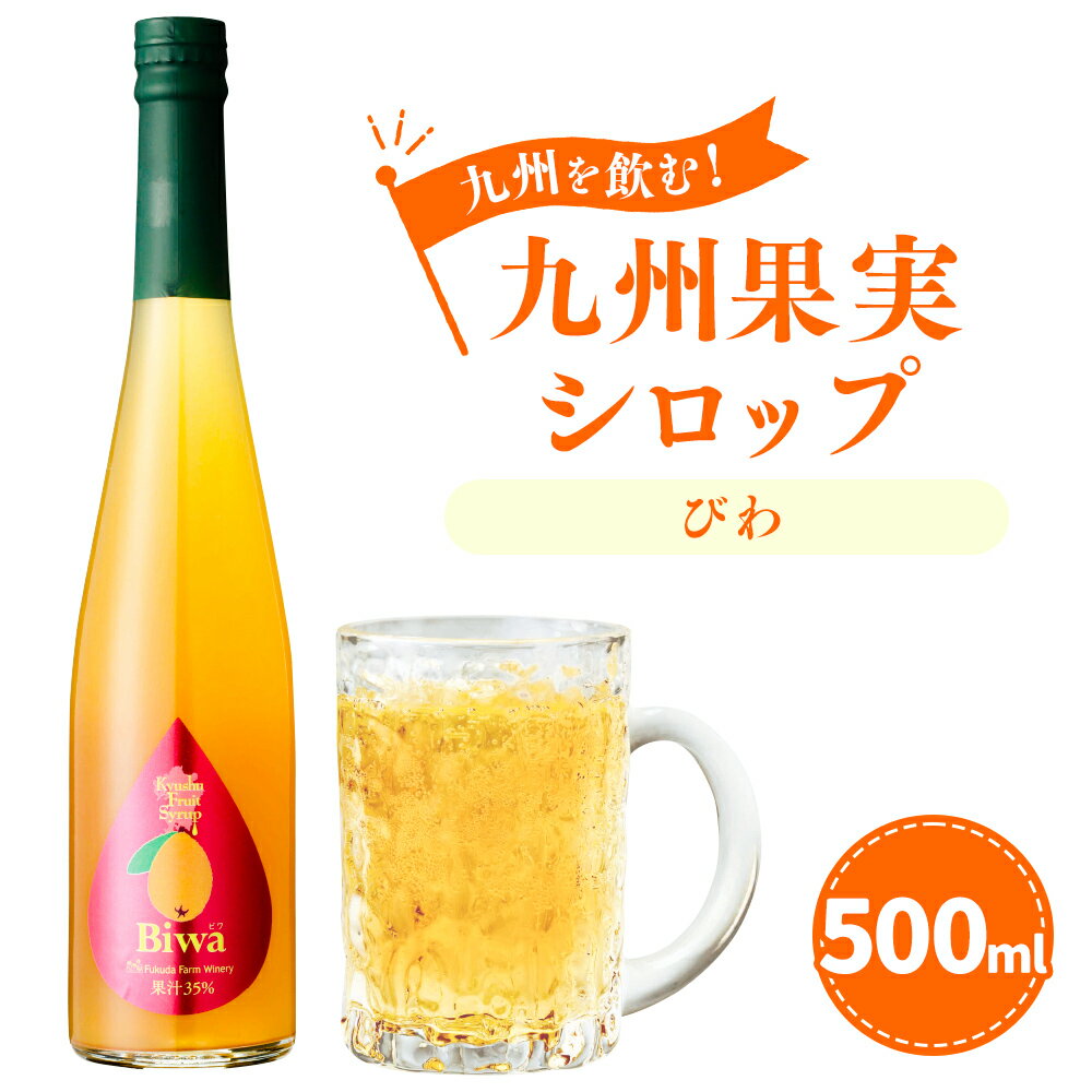 九州を飲む!九州果実シロップ びわ 500ml 1本 果実 シロップ フルーツ 果汁 はちみつ ハチミツ 送料無料