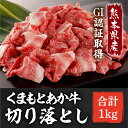 【ふるさと納税】熊本県産 GI認証取得 くまもとあか牛 切り落とし 合計1kg 500g×2パック お肉 肉 牛肉 あか牛 モモ バラ ウデ クビ 高品質 大容量 国産 冷凍 送料無料 3