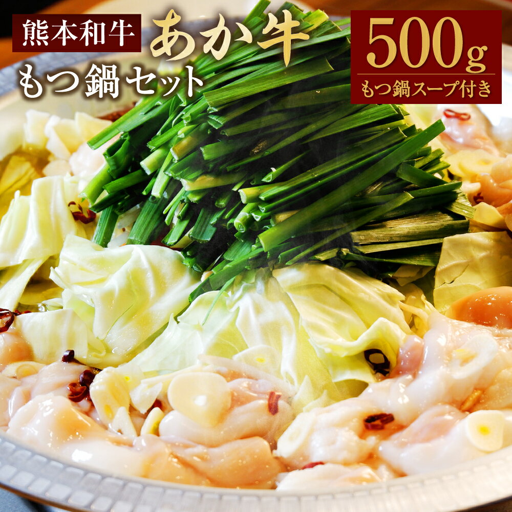 あか牛もつ鍋セット ミックスホルモン 約500g もつ鍋スープ 約500ml×2袋 あか牛 あかうし 和牛 牛肉 お肉 肉 もつ鍋 セット ホルモン 小腸 大腸 アカセンマイ センマイ スープ 国産 九州 熊本県 水俣市 送料無料