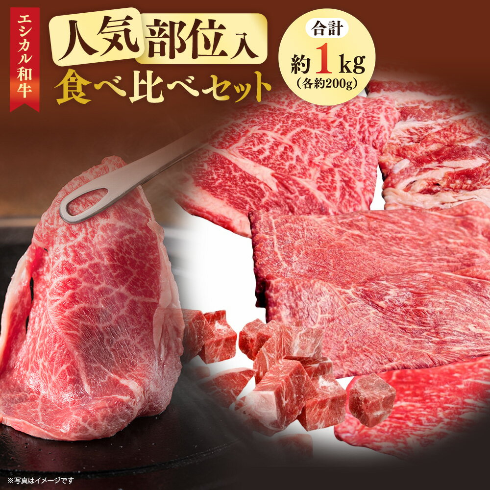 楽天熊本県水俣市【ふるさと納税】【エシカル和牛】あか牛の極み・人気部位食べ比べセット 計約1kg 各約200g 肩ロース モモ カタ カルビ バラ あか牛 和牛 牛肉 肉 お肉 薄切り スライス しゃぶしゃぶ すき焼き 鉄板焼 鍋 煮込み 焼肉 BBQ セット 国産 九州 熊本県 個装 冷凍 送料無料