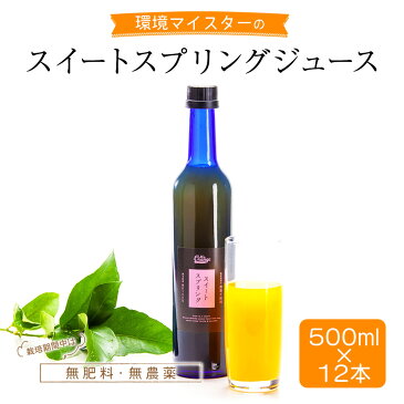 【ふるさと納税】環境マイスターの果汁100%スイートスプリングジュース 500ml×12本セット 合計6L ジュース ミカンジュース 飲み物 ドリンク ミカン 蜜柑 スイートスプリング オレンジ 無肥料 栽培期間中農薬不使用 食品添加物無添加 国産 九州産 熊本県水俣市産 送料無料