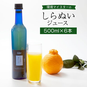 【ふるさと納税】環境マイスターの果汁100%しらぬいジュース 500ml×6本セット 合計3L ジュース しらぬい 不知火 ミカンジュース 飲み物 ドリンク ミカン オレンジ 蜜柑 無肥料 栽培期間中農薬を減らして栽培 食品添加物無添加 国産 九州産 熊本県水俣市産 送料無料