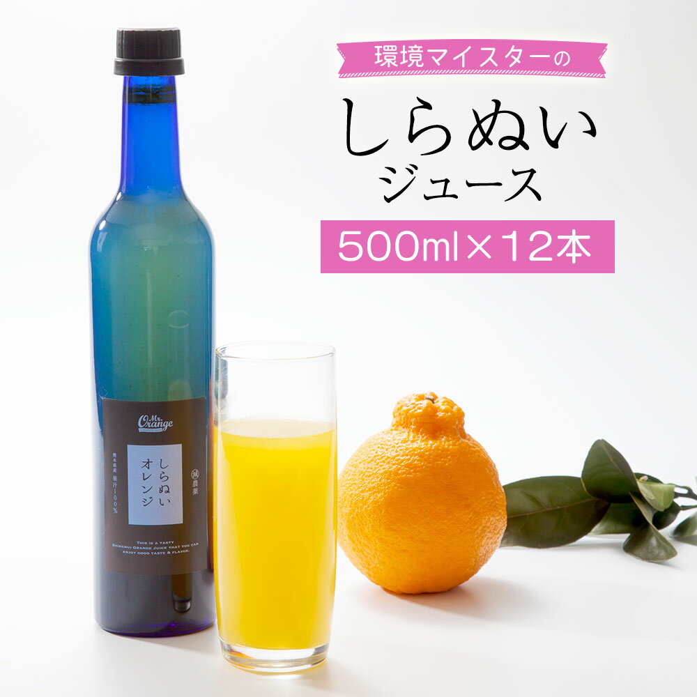 楽天熊本県水俣市【ふるさと納税】環境マイスターの果汁100％しらぬいジュース 500ml×12本セット 合計6L ジュース しらぬい 不知火 ミカンジュース 飲み物 ドリンク ミカン オレンジ 蜜柑 無肥料 食品添加物無添加 国産 九州産 熊本県水俣市産 送料無料