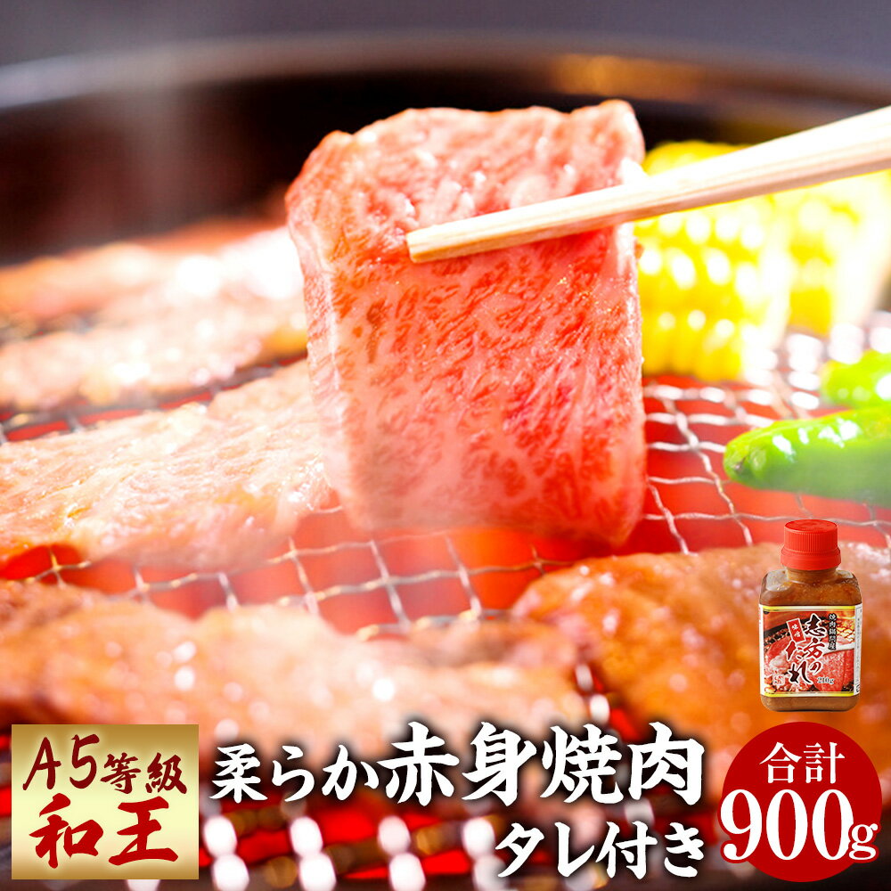 熊本県産 A5等級 和王 柔らか赤身焼肉 合計900g タレ付き 1本 300g×3パック 贅沢 柔らかい 赤身 焼肉 お肉 牛肉 和牛 黒毛和牛 冷凍 国産 熊本県 送料無料