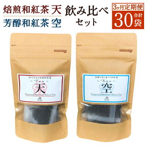 【ふるさと納税】【3ヶ月定期便】焙煎和紅茶 Ten 天 芳醇和紅茶 Kuu 空 飲み比べセット 2種類 合計30袋 3回お届け 1回各5袋 紅茶 和紅茶 地紅茶 国産紅茶 茶 ティー tea ティーバッグ 茶葉 リーフ 焙煎 農薬・化学肥料不使用 国産 九州産 熊本県 水俣市 送料無料