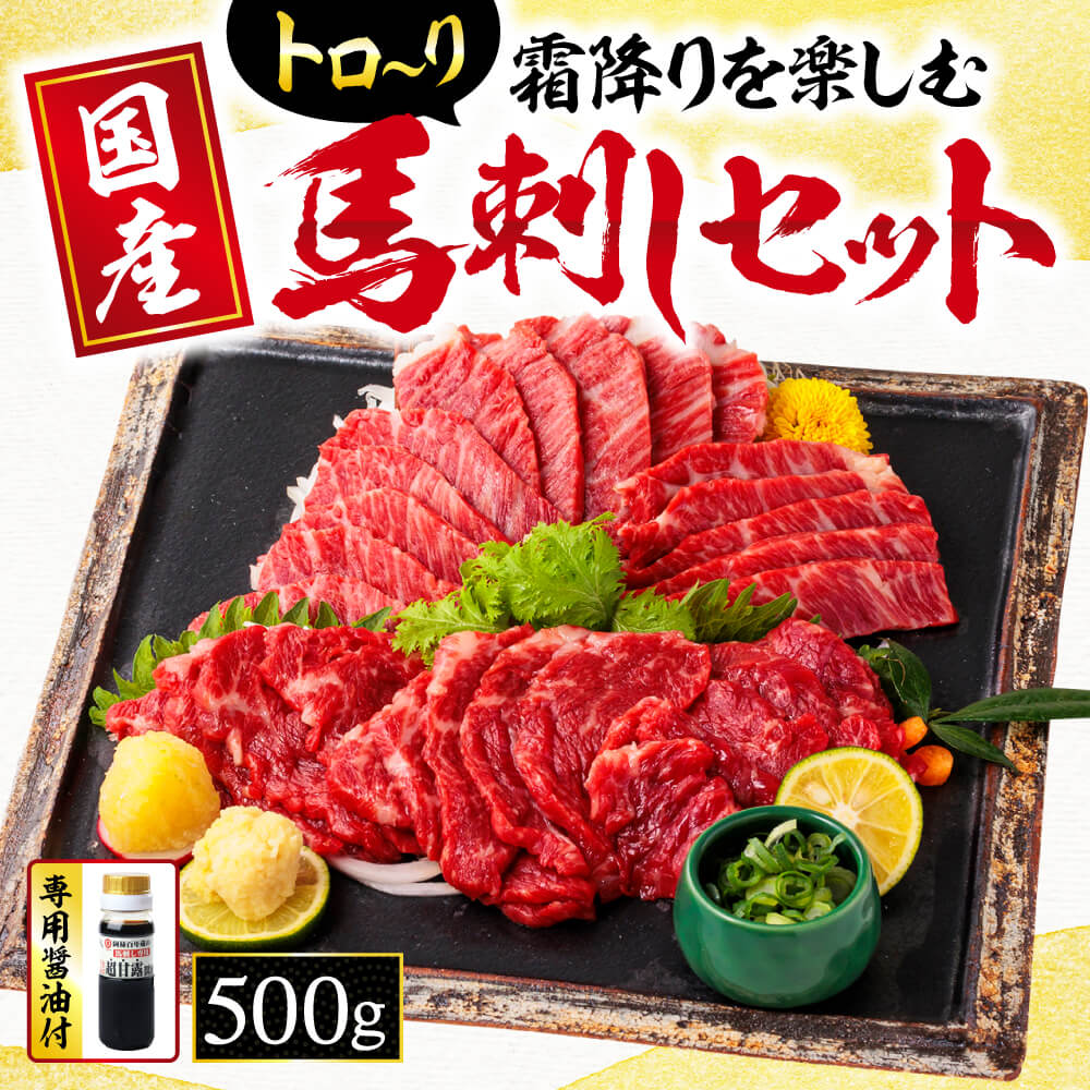 【ふるさと納税】 馬刺し 国産 サシが決め手の「トロ～り馬刺しセット」 約500g | 玉名 熊本