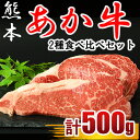 【ふるさと納税】あか牛 ステーキ 計500g 2種 食べ比べ サーロイン約250g リブロース約250g 牛肉 ステーキ 肉汁 おうち時間 熊本 送料無料 | ...