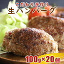 【ふるさと納税】ハンバーグ 冷凍 生ハンバーグ 黒毛和牛 馬 手作り 100g×20個 熊本 送料無料