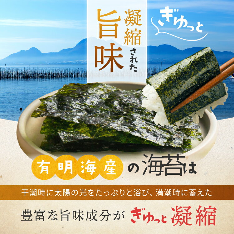 【ふるさと納税】海苔 有明海産 全型 120枚 (30枚×4袋) 数量限定 焼き海苔 大容量 | 海藻 海苔 乾物 玉名 熊本 3