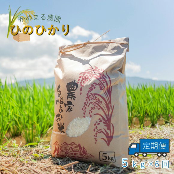 21位! 口コミ数「0件」評価「0」定期便6回 かめまる農園の「ひのひかり」5kg×6回 | 米 単一原料米 玄米 白米 玉名 熊本