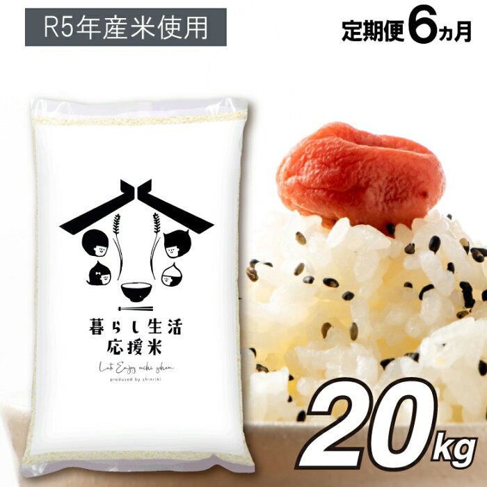 【ふるさと納税】＜定期便6回＞訳あり 米 毎日食卓・米農家応援米20kg（20kg×6ヶ月） 新米 令和4年産 20キロ×6回　ブレンド米 大容量 家庭用 送料無料 熊本 コロナ支援 災害支援 くまもと 九州 西日本