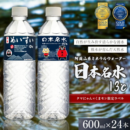 日本めいすい13℃ 600ml 24本 名水 天然水 熊本 玉名 送料無料