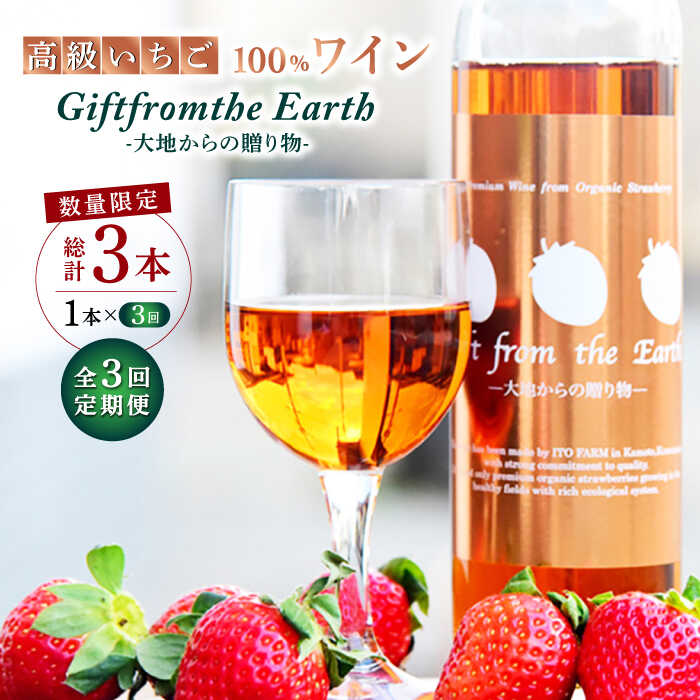 【ふるさと納税】【3回定期便】【数量限定】高級 いちご 100％ワイン Giftfromthe Earth -大地からの...