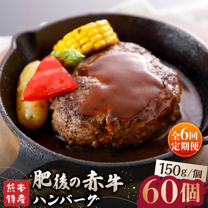 【ふるさと納税】【全6回定期便】【数量限定】肥後の赤牛 ハンバーグ 約150g×10個【山鹿食品企画】[ZBO..