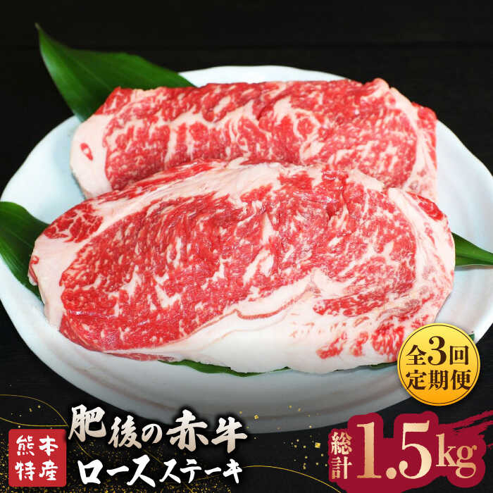 [全3回定期便][数量限定]肥後の赤牛 ロース ステーキ 約500g[山鹿食品企画]