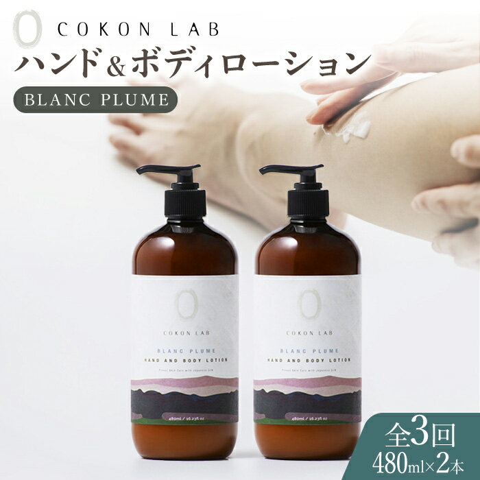 [全3回定期便]COKONLAB ハンド&ボディローション ブランプリュム480ml×2本[株式会社 あつまるホールディングス NSP山鹿工場][ZBR024] 化粧品 コスメ 美容 国産 ボディケア ハンドケア