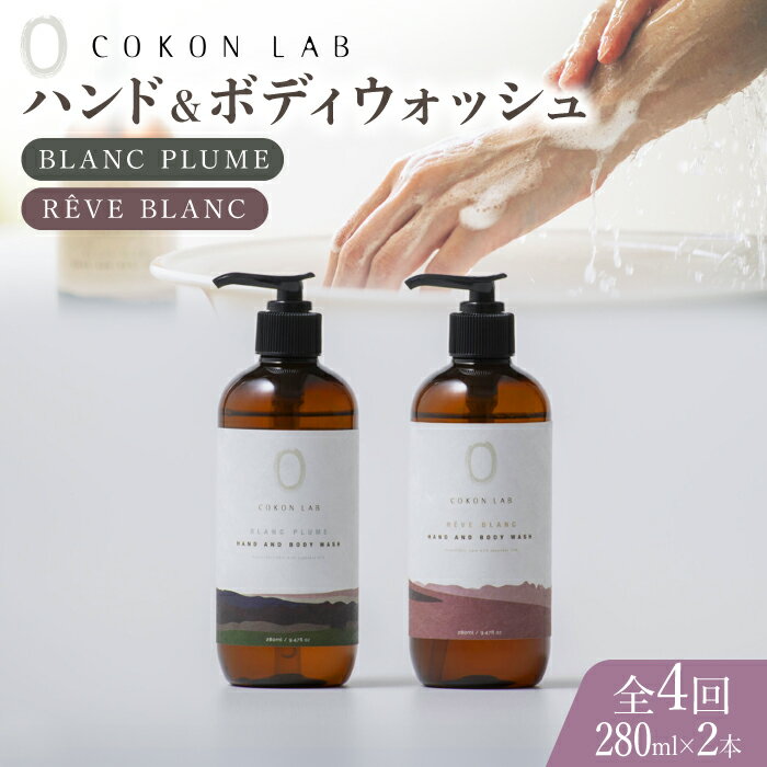 【ふるさと納税】【全4回定期便】COKONLAB ハンド＆ボディウォッシュ BR280ml 2本セット【株式会社 あつまるホールディングス NSP山鹿工場】[ZBR029] 化粧品 コスメ 美容 国産 ボディケア ハンドケア 石鹸 せっけん