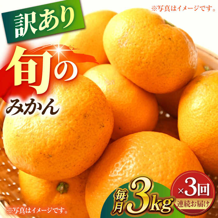 【ふるさと納税】【先行予約】【数量限定】【3回定期便】【訳あり】家庭用 みかん 約3kg 詰め合わせ 柑橘【合同会社 社方園】[ZBZ023]