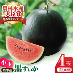 【ふるさと納税】【先行予約】【数量限定】黒小玉すいか 4玉 2Lサイズ 【株式会社 前田ファーム】[ZCM010]