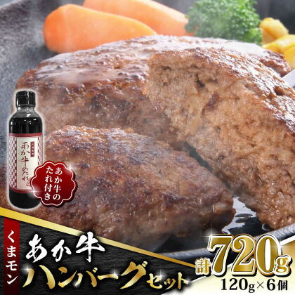 【数量限定】くまモン あか牛 ハンバーグ セット　120g×6個【有限会社 三協畜産】[ZEB036]