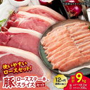 【ふるさと納税】【12回定期便】豚ロースステーキ&スライスセット 約750g(ステーキ用 約150g×3枚・スライス 約300g×1pc)【吉里精肉】[ZEW1...