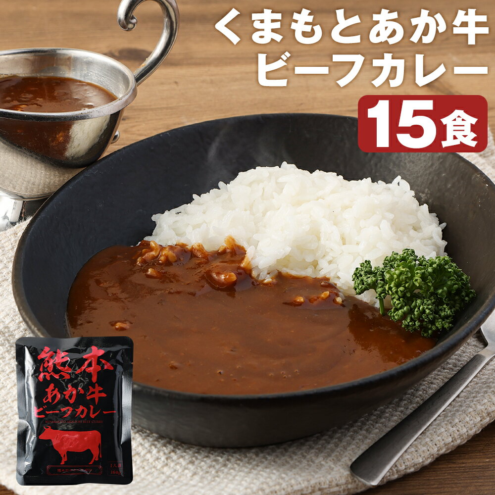 3位! 口コミ数「1件」評価「1」熊本県産あか牛使用 くまもとあか牛 ビーフカレー 15人前 160g×15袋 レトルト カレー パック 常備食 長期保存 送料無料