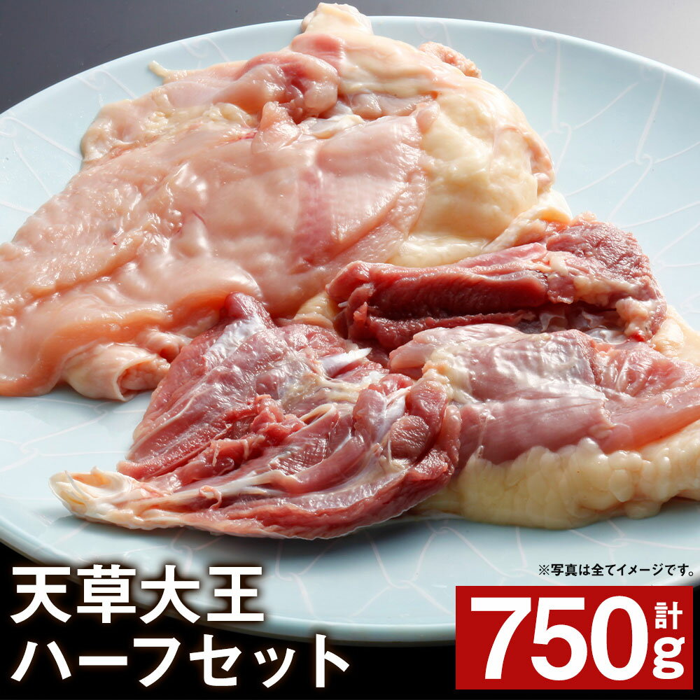 天草大王 ハーフセット 計750g 3種類 鶏肉 精肉 お肉 もも肉 むね肉 ささみ 熊本県産 九州産 国産 冷凍 送料無料