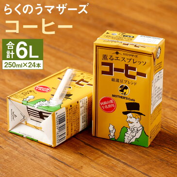 【ふるさと納税】コーヒー 24本 250ml×24本 1ケース コーヒー牛乳 カフェオレ 珈琲 乳飲料 乳性飲料 らくのうマザーズ ドリンク 飲み物 飲料 セット 紙パック 常温保存可能 ロングライフ 熊本県産 送料無料