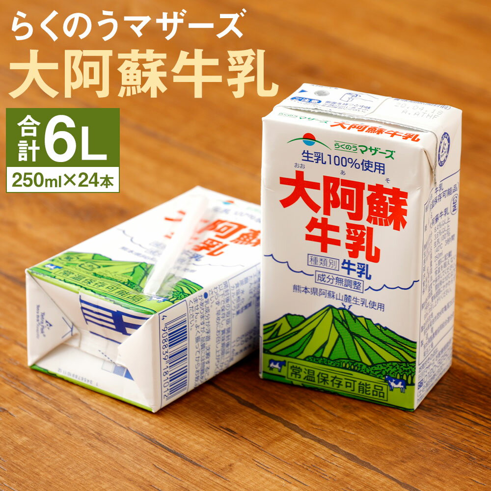 【ふるさと納税】大阿蘇牛乳 24本 250ml×24本 1ケース 牛乳 成分無調整牛乳 生乳100%使用 乳飲料 乳性飲料 らくのうマザーズ ドリンク 飲み物 飲料 セット 紙パック 常温保存可能 ロングライフ 熊本県産 送料無料