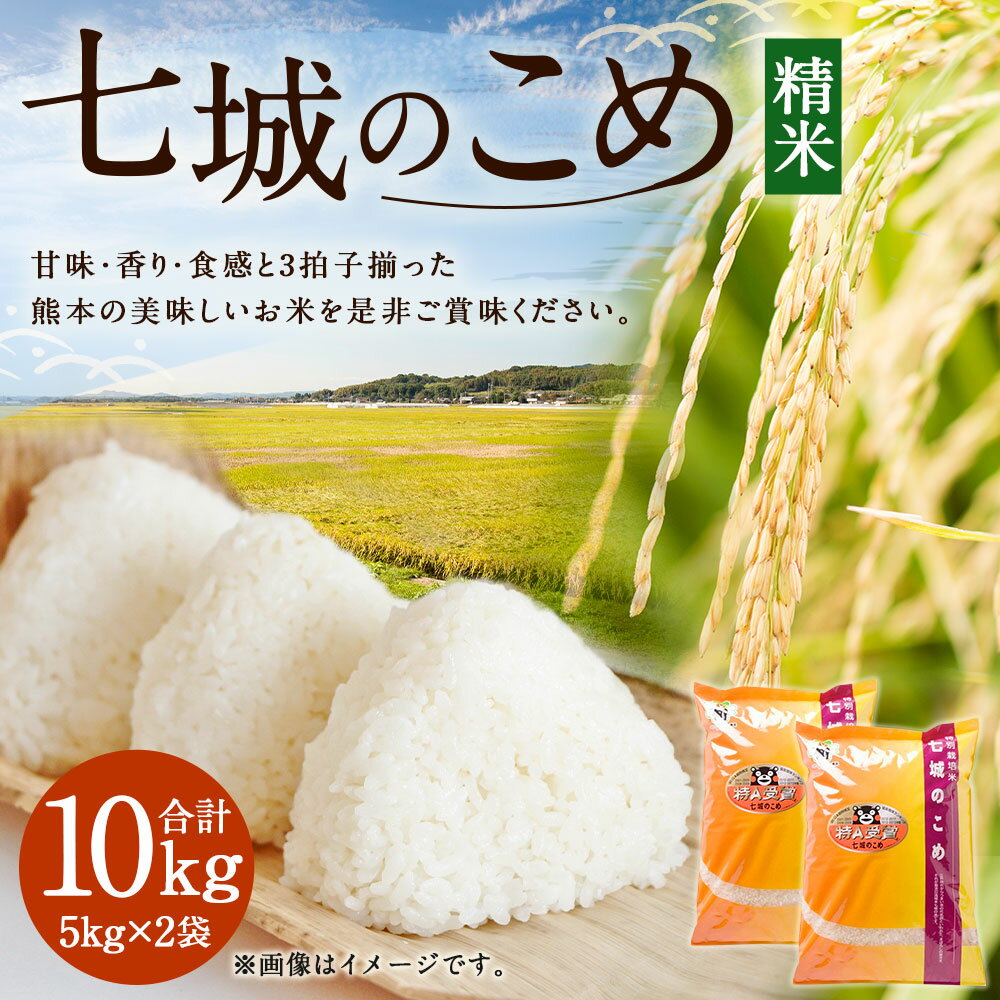 【ふるさと納税】七城のこめ 精米 合計10kg 5kg×2袋 ヒノヒカリ ひのひかり 令和5年産 お米 米 白米 九州産 熊本県産 送料無料