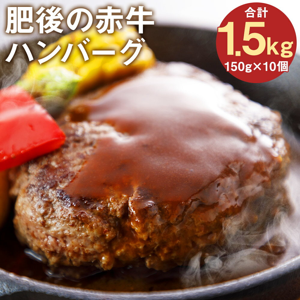 肥後の赤牛ハンバーグ 合計1.5kg 150g×10個 ハンバーグ あかうし 和牛 牛肉 牛 国産 九州産 熊本県産 菊池市 冷凍 送料無料