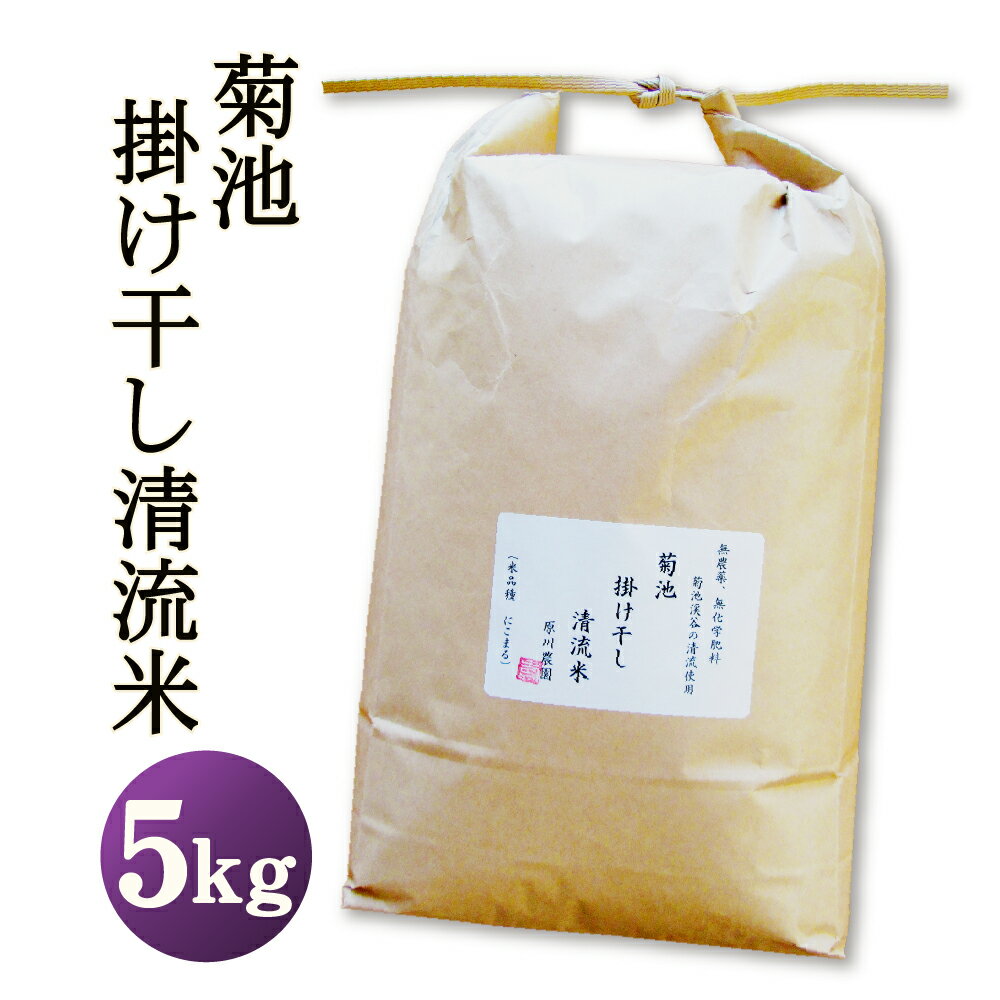 菊池掛け干し清流米 5kg にこまる お米 ごはん 白米 精米 令和5年産 熊本県産 菊池市産 九州産 栽培期間中農薬不使用・化学肥料不使用 送料無料