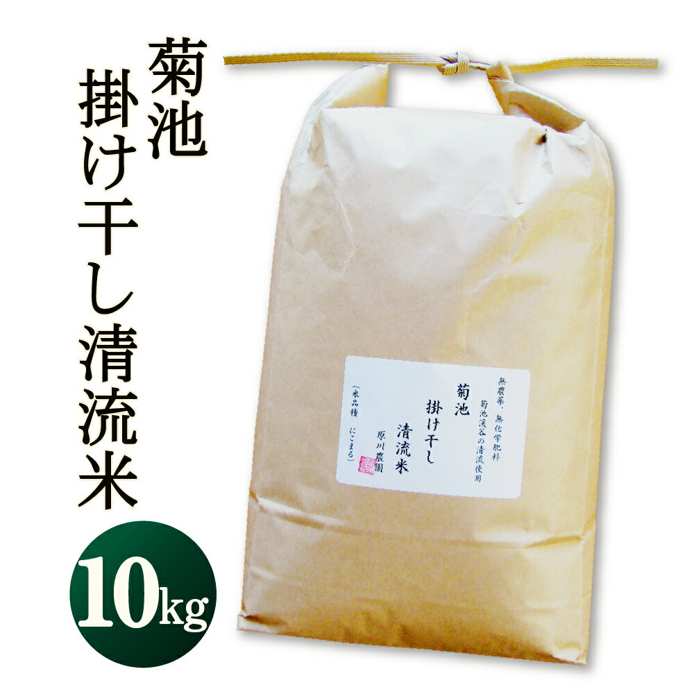 菊池掛け干し清流米 10kg にこまる お米 ごはん 白米 精米 令和5年産 熊本県産 菊池市産 九州産 栽培期間中農薬不使用・化学肥料不使用 送料無料