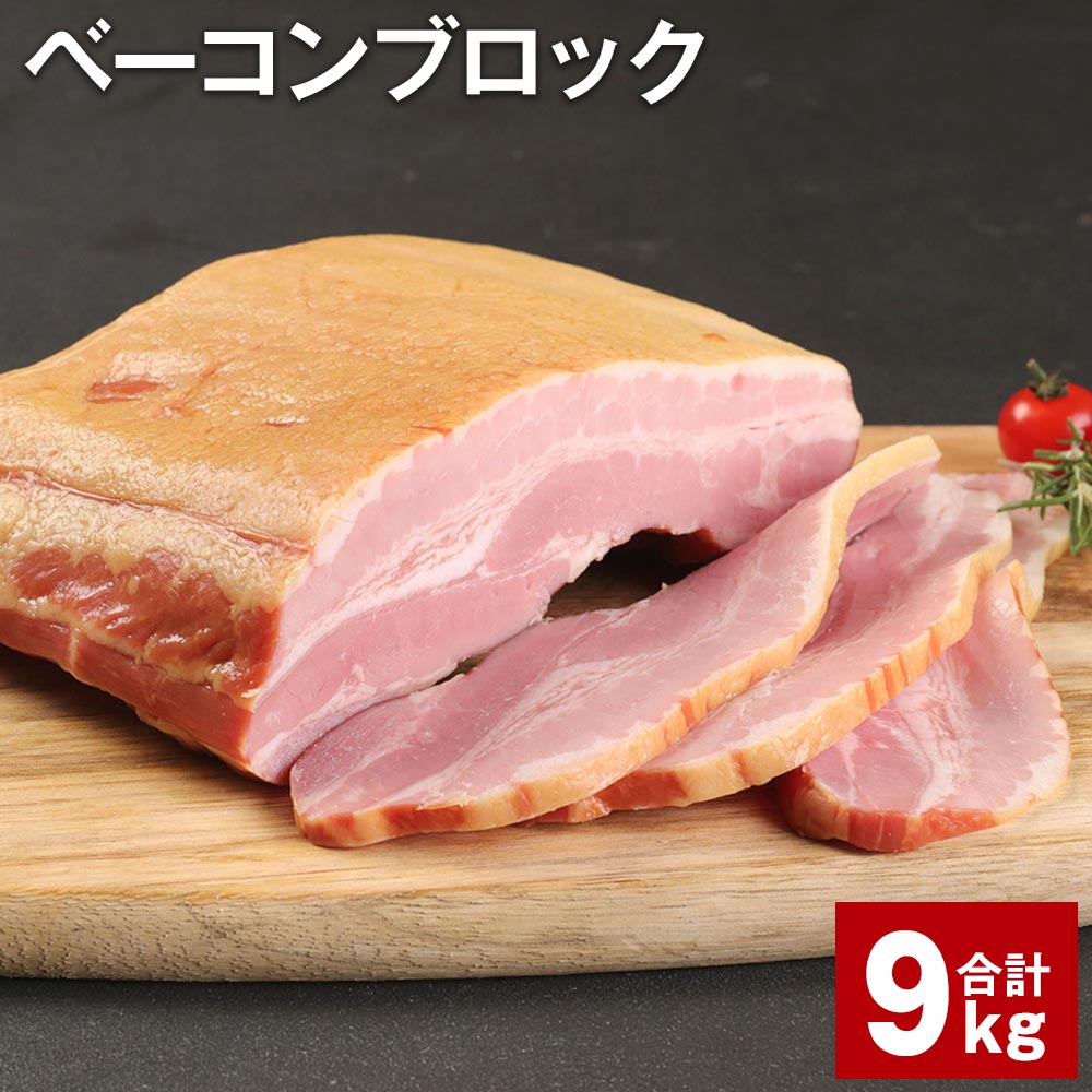 ベーコンブロック 900g×10個 計9kg 福留ハム 豚 豚肉 豚バラ ベーコン ブロック 肉 冷蔵 九州 熊本県 菊池市 送料無料