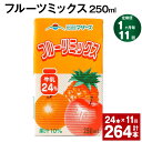 【ふるさと納税】【定期便】【1ヶ月毎11回】フルーツミックス 250ml 24本 計264本（24本×11回） ミックスジュース らくのうマザーズ フルーツ牛乳 フルーツ ジュース りんご パイナップル オレンジ みかん 紙パック 熊本県産 国産 九州 熊本県 菊池市 送料無料