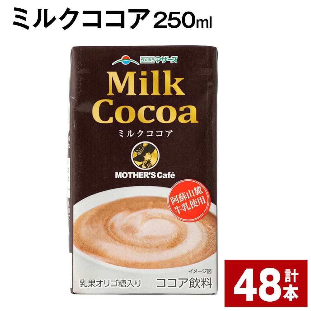 ミルクココア 250ml 計48本 ココア ミルク 乳飲料 乳性飲料 ドリンク 飲み物 飲料 常温保存 国産 熊本県産 熊本県 菊池市 送料無料